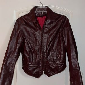 Burgandy Leather Jacket “Bomber Style”